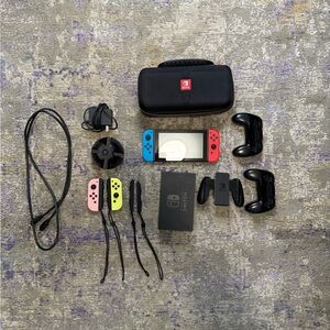 Nintendo Switch with Neon Red and Blue Joy-Cons